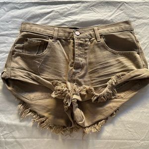 Mustard Seed Size Large (Fits Size Medium) Tan Denim Shorts